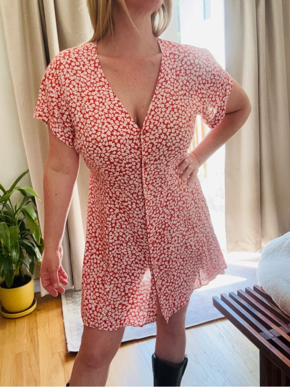 Capulet Red and White Floral Mini Dress